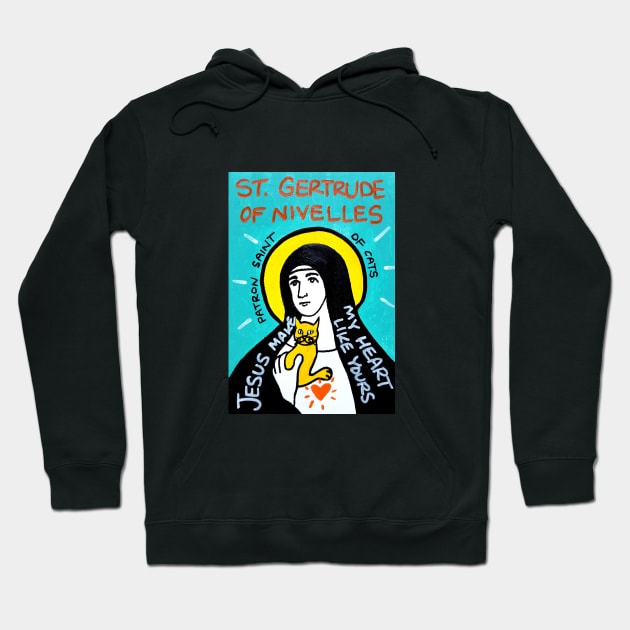 St. Gertrude of Nivelles pop folk art Hoodie by krusefolkart